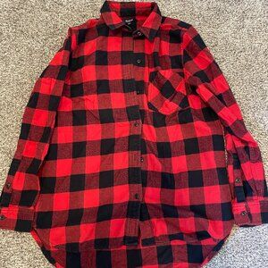 Madewell Red and Black Buffalo Plaid Button Down Flannel